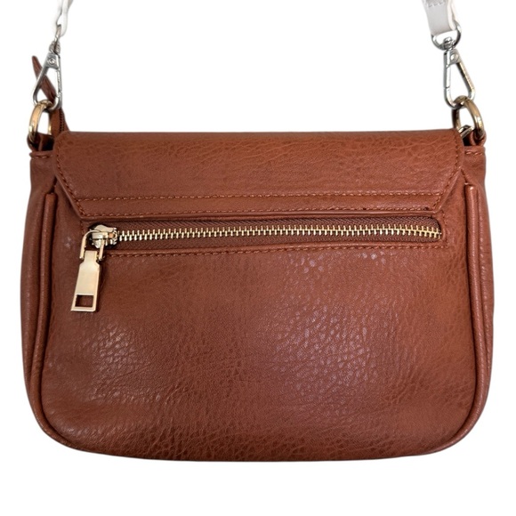 Antik Kraft Crossbody Saddle Bag Brown Vegan Leather Removable Strap - Picture 7 of 10